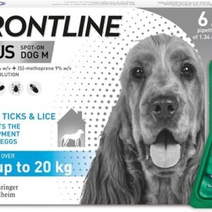 FRONTLINE Plus Flea & Tick Treatment for Medium Dogs (10-20 kg) - 6 Pipettes