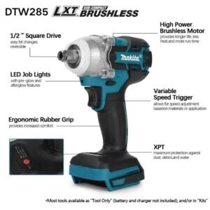 Makita DTW285 18V Brushless Impact Wrench 1000Nm Cordless Tool